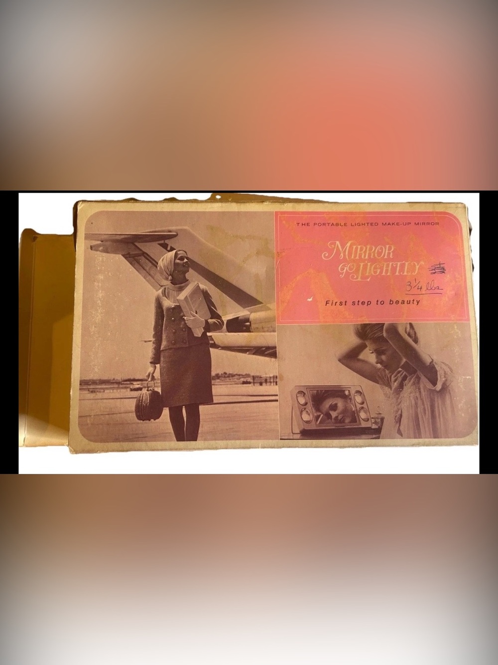 Vintage Berry travel vanity Mirror “mirror go lightly” brand new in box 60s